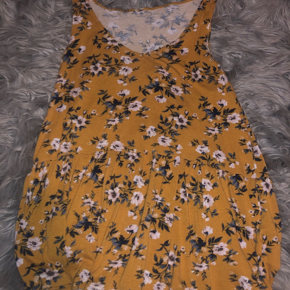Beautiful yellow large women’s floral tank top